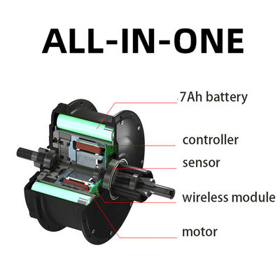 এসি ব্রাশহীন ডিসি মোটর 100W-500W টর্ক সেন্সিং ভাঁজযোগ্য সাইকেল হাব মোটর